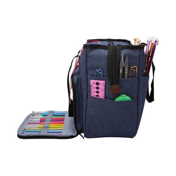 Knitting Bag Yarn Tote Organizer Womens Crochet Storage with Inner Dividers New - Picture 5 of 11